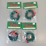 New Lot Of 4 Darice Holiday Trimmings 3" Sisal Wreath Christmas Ornaments Nos. Fixed Price $9.15.