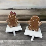 Pottery Barn Gingerbread Mr. Spice & Mrs. Christmas Stocking Holders SET/2. Fixed Price $119.95.