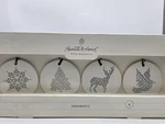 Hearth & Hand With Magnolia Christmas Ornaments Set Of 3 White Porcelain Holiday. Fixed Price $16.96.
