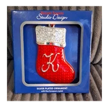 Regent Square Silver Plated Red Stocking Ornament Crystal Christmas. Fixed Price $12.95.
