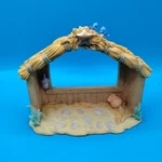Vtg Precious Moments Mini Nativity Creche Stable Christmas Figurine 2001 Read. Fixed Price $16.99.