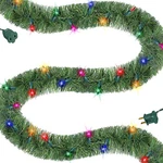 Biswing 15 Pre-lit Christmas Green Garland, Lighted Ft, Multi Color. Fixed Price $35.94.