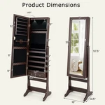 Costway Lockable Mirrored Jewelry Cabinet With Stand Led Lights-brown Colo. Fixed Price $252.09.