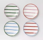 Pk Target Threshold 6" Stoneware Striped Appetizer Plates Christmas 2024. Fixed Price $24.99.