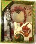 Cypress Home Holiday Glow 3 Piece Gift Set Glass Cheese Board Spreader & Napkins. Fixed Price $14.95.