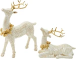 Dn Deconation 2PCS White Christmas Reindeer Statue Indoor Resin Decor. Fixed Price $35.98.
