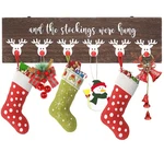 Wood Christmas Stocking Wall Hanger The Were Hung With 6 Red Nose Hooks. Fixed Price $39.07.