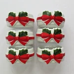 Ribbon & Holly Fine Porcelain Set Of Christmas Napkin Rings 1986 Japan Vintage. Fixed Price $11.99.