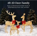 Best Choice Products 4FT 3-PIECE 2D Lighted Christmas Deer Family Set, Large .... Fixed Price $65.00.