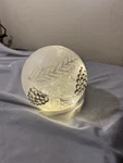 Melrose Led Frosted Gold Pinecone Orb Globe Christmas Classic White Light Glow. Fixed Price $35.00.