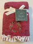 St. Nicholas Square Hand Towels Set Of (16" 25") With Wreath Embroidery. Fixed Price $12.77.