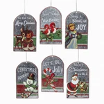 Kurt Adler Set Of 6 Metal Retro Gift Tag Christmas Ornaments. Fixed Price $24.88.