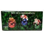 Cwo Set 3 Clay Christmas Ornaments Santa Snowman Reindeer Red Blue Green Plastic. Fixed Price $12.99.