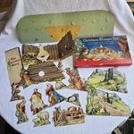 Vintage Christmas Manger Set No 743 Cardboard Nativity Cut Out Box Litho Usa. Fixed Price $24.95.