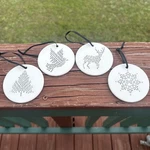 Hearth Round Magnolia White Porcelain Ornaments Set Of 4 Deer Dove Tree. Fixed Price $14.95.