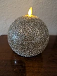 Pottery Barn Set Of 2 Premium Flickering Flameless Glitter Ornament Candles-new. Fixed Price $149.00.