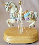 Unicorn Carousel Horse Musical Figurine Porcelain Wood Base Prettique Design New. Fixed Price $29.99.