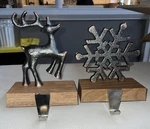 Northlight 6.25-INCH Silver Snowflake/ Deer Christmas Stocking Holder Lot. Fixed Price $20.00.