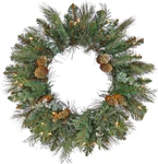 24 In Pre-lit North Conway Artificial Christmas Wreath, Decoration Wit. Fixed Price $61.99.