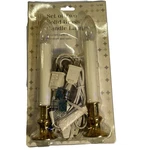 Merry Brite Set Of Two Solid Brass Base Holiday Candle Lamps Indoor Use Nos. Fixed Price $17.00.