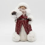 Transpac Santa Claus Figuine With Bell Fur Trim 8.5 Inch Statue Christmas Decor. Fixed Price $29.99.