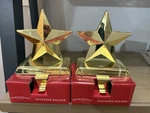 2 Christmas Gold Star Stocking Holder Mantle Hanger Hook Wondershop Target Set. Fixed Price $29.99.