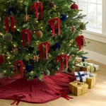 Velvet Bow Christmas Tree Skirt Red Threshold Studio Mcgee Nwot. Fixed Price $89.99.