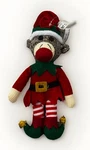 Pier 1 Imports Stuffed Sock Monkey Elf Outfit Christmas Tree Ornament 9 New. Fixed Price $12.97.