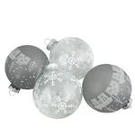 Northlight 4 Ct Clear Gray Glass Ball Hanging Christmas Ornaments 3.25" (80MM). Fixed Price $28.97.