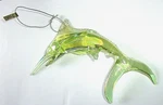 New Christmas Ornament Clear Acrylic Green Marlin Swordfish Pearlescent Free Shi. Fixed Price $12.50.
