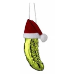 Kurt Adler Noble Gems Glass Ornament For Christmas Tree, Pickle In Santa Hat. Fixed Price $11.18.