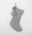 Hearth & Hand Magnolia Christmas Holiday Stocking 20" - Green Gray Knit Tassle. Fixed Price $22.99.
