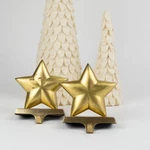 2 Crate & Barrel Christmas Star Brass Stocking Holders Heavy Weight Pair. Fixed Price $29.25.