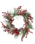 Regency International Artificial Berry Pine And Cedar With Cones Wreath, 22. Fixed Price $51.87.