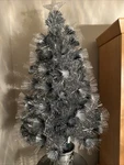 Northlight 3' Pre-lit Silver Fiber Optic Artificial Christmas Tree, White Lights. Fixed Price $76.49.