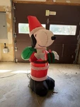 2007 Gemmy Airblown Inflatable Christmas Peanuts Snoopy Santa Up Decoration. Fixed Price $50.00.