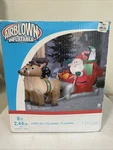 Christmas Santa, Sleigh & Reindeer Lights Up Airblown Inflatable Gemmy 8 Works. Fixed Price $44.99.