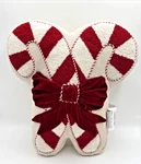 Martha Stewart Christmas Candy Cane Velour Red Bow Throw Pillow. Fixed Price $34.99.