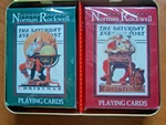 1996 2 Deck Nostalgic Christmas Cards Tin Sealed Ole Timey Santas Sat Evening Po. Fixed Price $6.99.