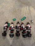Glass Chalkboard Black Red Nutcracker Christmas Ornament Set Of 5 T1960. Fixed Price $24.00.