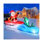 Funfanso 11FT Christmas Inflatable Santa Claus Fishing On The Boat, Blow Up O.... Fixed Price $162.53.