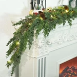 6FT Realistic Christmas Garland With Led Lights Artificial Cedar Cypress Garl.... Fixed Price $30.81.