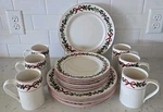 William Roberts 18 Piece Holiday Garland Christmas Dishe Set Service For 6. Fixed Price $225.00.