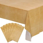 Preboun 6 Pcs Burlap Print Tablecloth, Rustic Farmhouse Rectangular. Fixed Price $29.88.