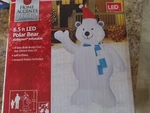 6.5FT Christmas Polar Bear Airblown Inflatable By Gemmy Holiday Led Lights. Fixed Price $39.00.