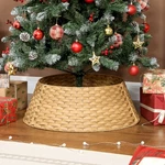 Homcom 27 Inch Rustic Christmas Tree Collar, Plastic Woven Base Cover. Fixed Price $52.99.