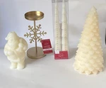 Nwt Christmas Bundle Cream Gold Candles (3) & Holder (1) Santa Snowflake. Fixed Price $35.00.