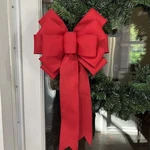 Handmade Large Sparkly Red Christmas Bow 10 X 16 In. For Wreath Holiday. Fixed Price $12.00.