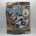 Bucilla Felt Christmas Stocking Kit #86713 Snowman Snowday Funday Special Ed #14. Fixed Price $65.00.