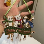 Kurt Adler Christmas Wooden Painted 3 Cats Jingle Bell Ornament. Fixed Price $20.00.